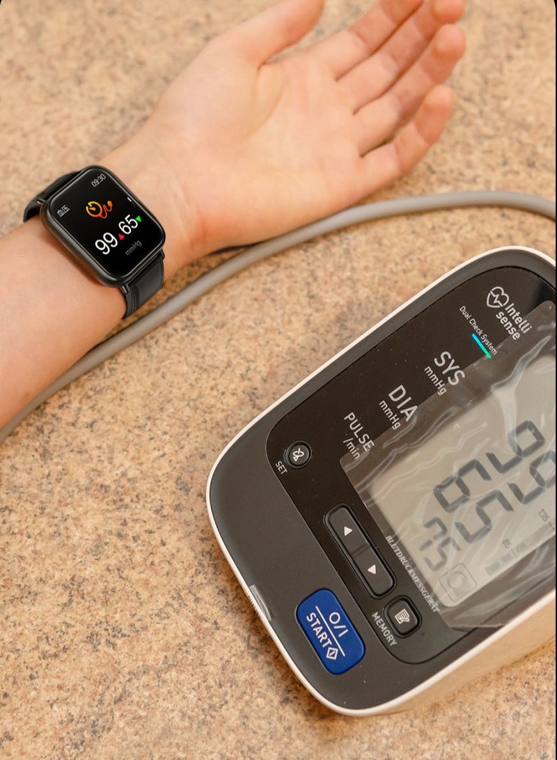 AROAQ Tk10 Smart Watch, Touch Screen Tactical Smartwatch, Hd Display Health Montoring Watch, Blood Presssure Temperature Monitoring Heart Rate  Smart Watch, Black shell (powder silica gel) - Image 3