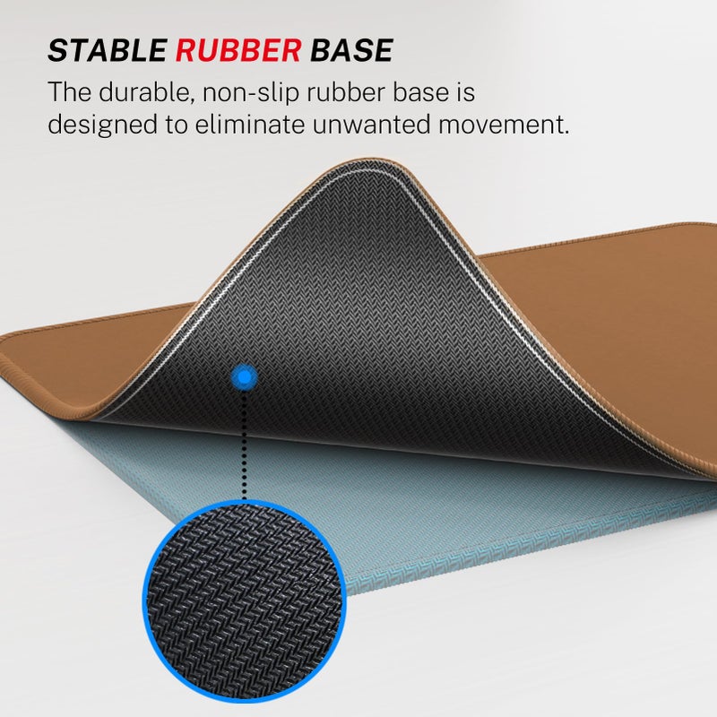 MROCO Mouse Pad [30% Larger] with Anti-Fray Stitched Edges, Premium-Textured Waterproof Surface, Non-Slip Rubber Base, Computer & Gaming Mouse Mat for Laptop, Office & Home, 8.5 x 11 in, Coffee Brown - Image 4