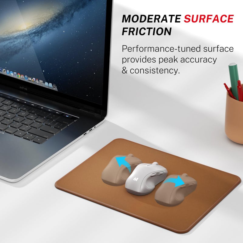 MROCO Mouse Pad [30% Larger] with Anti-Fray Stitched Edges, Premium-Textured Waterproof Surface, Non-Slip Rubber Base, Computer & Gaming Mouse Mat for Laptop, Office & Home, 8.5 x 11 in, Coffee Brown - Image 2