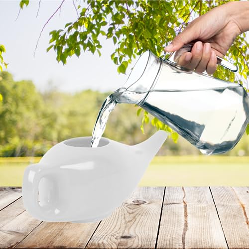 PAXMAX Porcelain Ceramic Neti Pot for Sinus, Jal Neti pots for Nasal Cleansing, Nose congestion and Passages Jala kriya (White) - Image 4