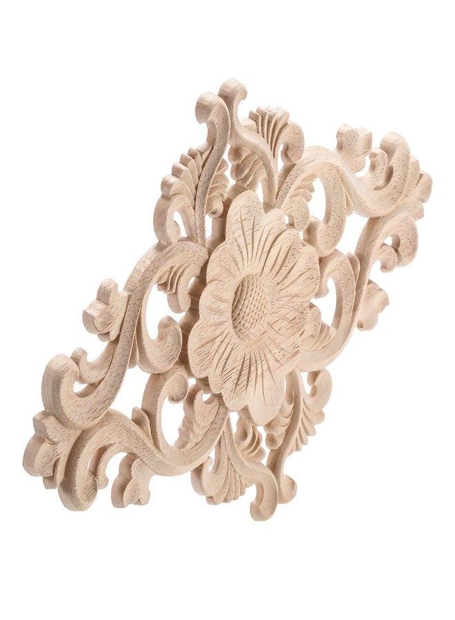 موكسام زخارف خشبية منحوتة، قطعة واحدة من الزخارف الخشبية، ملصقات مركزية غير مطلية من MUXSAM لأثاث الخزانة والسرير والباب والجدار وخزانة الملابس والسقف، مشروع منزلي يمكنك صنعه بنفسك، 25×15 سم/9.84×5.9 بوصة - Image 3