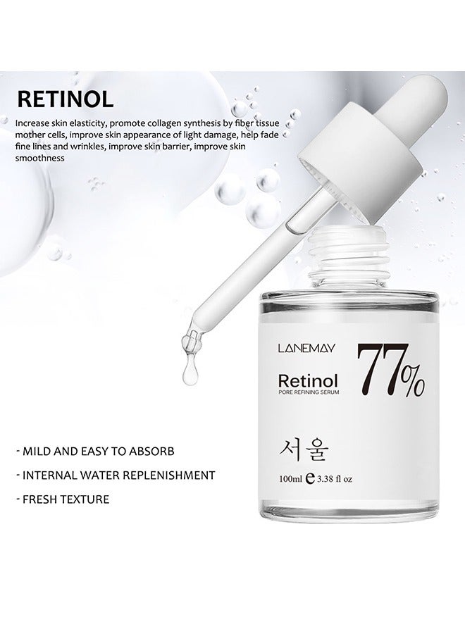 LANEMAY Korean Skin Care - Retinol  Pore Refining Serum, 77% Retinol Serum Refining Skin, Moisturizing Skin Lotion,Calming Skin, Refreshing, Purifying, 100ml - Image 2