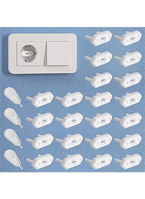 22 + 4 Pack Italian and European Socket Covers, Baby Electric Safety Plug Socket Covers for Child Safe (22 + 4 Pack, White)