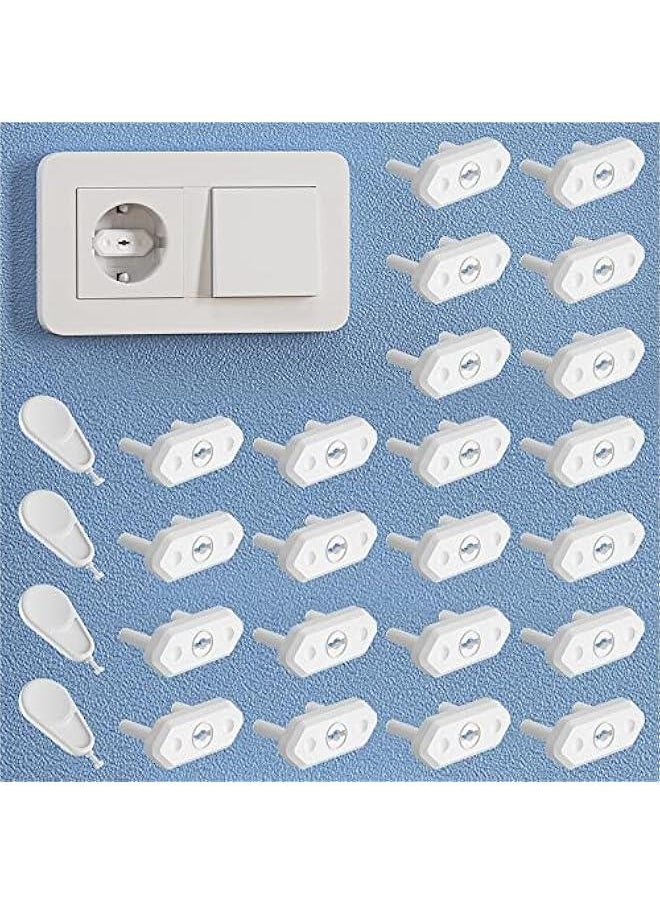22 + 4 Pack Italian and European Socket Covers, Baby Electric Safety Plug Socket Covers for Child Safe (22 + 4 Pack, White)
