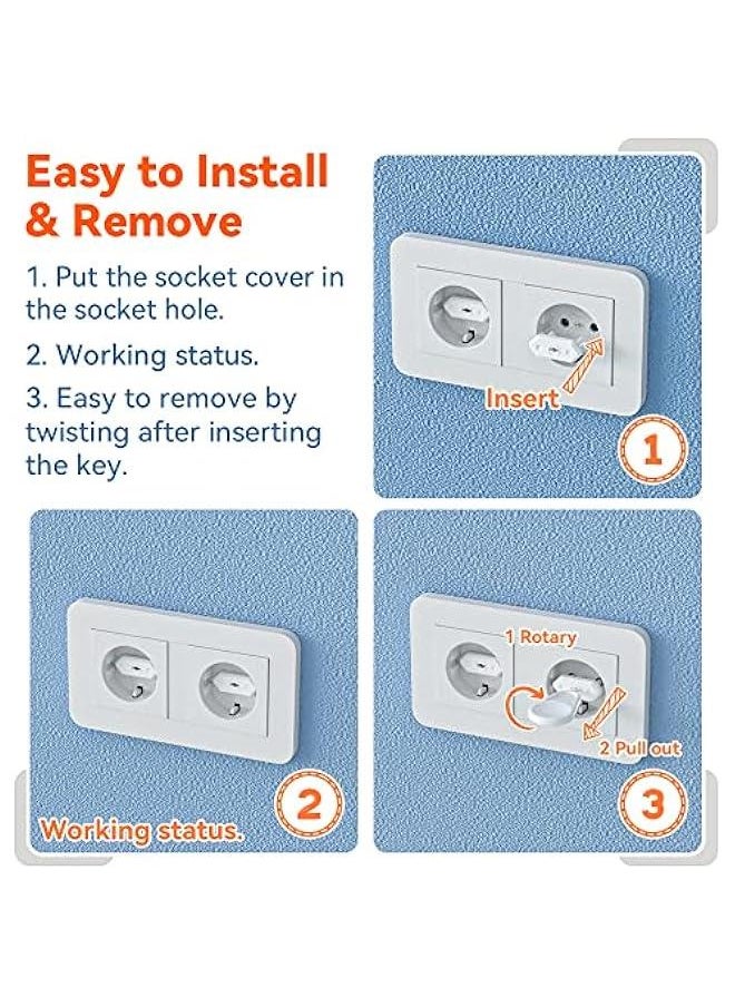 22 + 4 Pack Italian and European Socket Covers, Baby Electric Safety Plug Socket Covers for Child Safe (22 + 4 Pack, White)