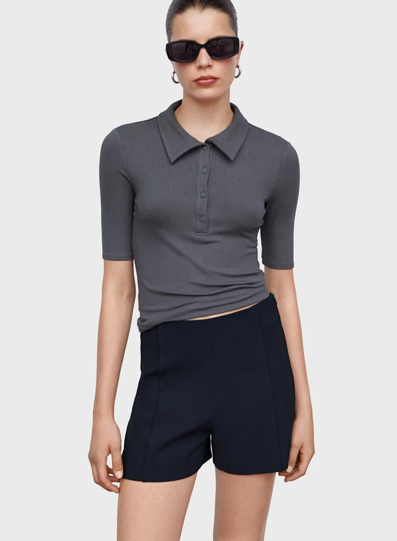 MANGO Polo Neck T-Shirt