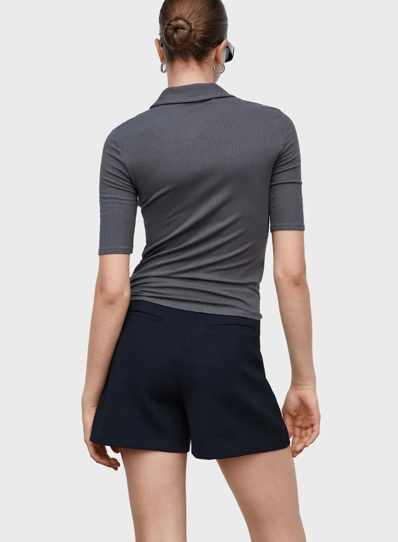 MANGO Polo Neck T-Shirt