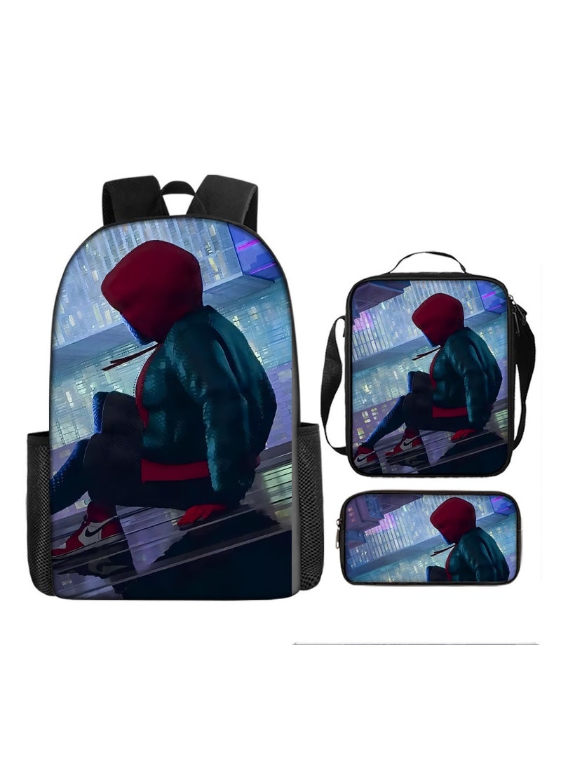 Backpacker حقيبة ظهر مدرسية للأطفال بطباعة رقمية من الرسوم المتحركة Spider-Man مقاس 29*16*42 سم + حقيبة كتف مقاس 19*6*23 سم + حافظة أقلام مقاس 24*7*11 سم مجموعة من ثلاث قطع - Image 1