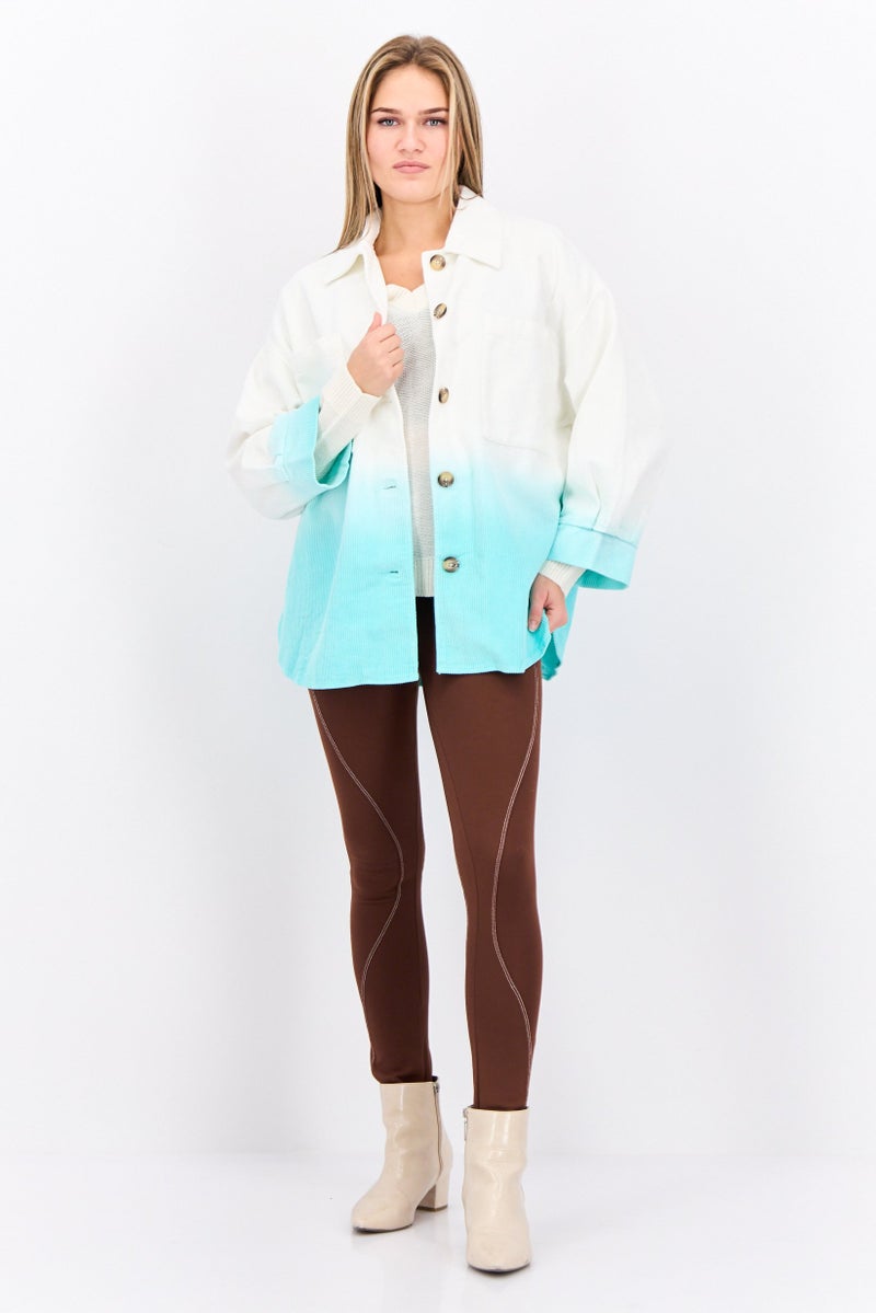 Asos Design Women Petite Ombre Long Sleeves Jacket Shirt, White - Image 4