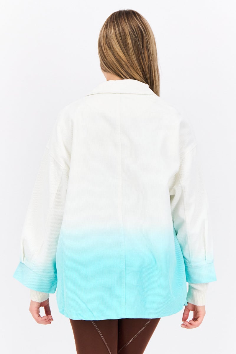 Asos Design Women Petite Ombre Long Sleeves Jacket Shirt, White - Image 3