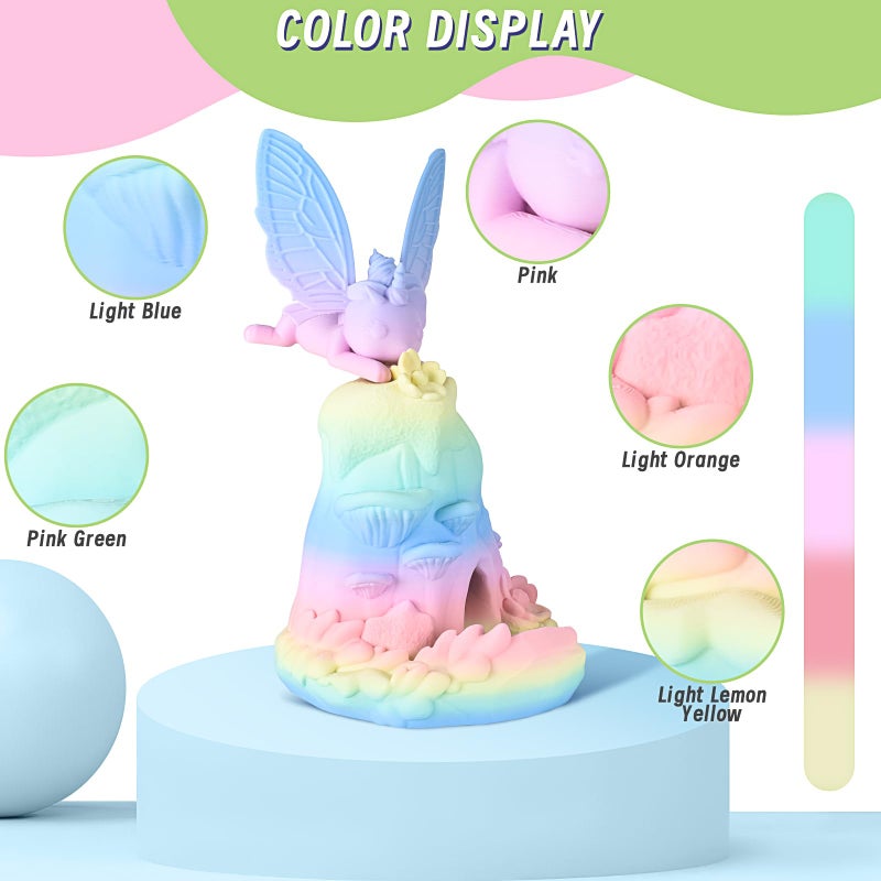 ERYONE Matte Rainbow 3D Printer PLA Filament 1.75 +/- 0.03mm, Matte Muticolor Filament PLA 1KG(2.2LBS) Spool, Macaron Rainbow - Image 3