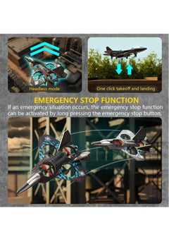 DUSALA RC Helicopter Plane for Kids LO712, 2.4Ghz Remote Control Jet Fighter Airplane 3D Flip Quadcopter Toy Gifts, Cool Lights Stunt Airplane Roll Hovering for Boys Beginners (LO712)  - Image 4