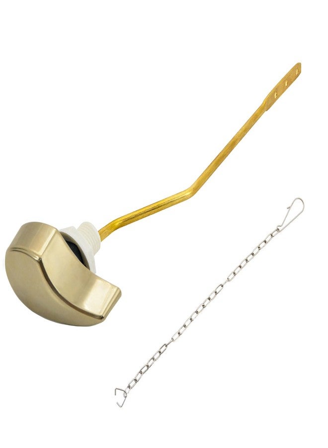 Lychee Light Toilet Cistern Side Flush Lever, Compatible with TOTO WC Flush Handle, Pure Copper Rod Body, Equipped with Hook-Style Chain for Toilet Flush Rod Replacement Part, 1 Piece (PVD Gold) - Image 1