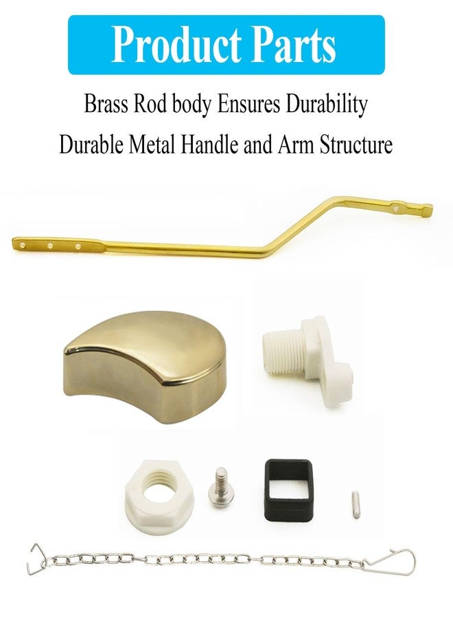 Lychee Light Toilet Cistern Side Flush Lever, Compatible with TOTO WC Flush Handle, Pure Copper Rod Body, Equipped with Hook-Style Chain for Toilet Flush Rod Replacement Part, 1 Piece (PVD Gold) - Image 5