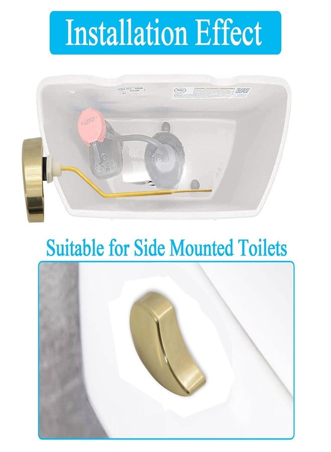 Lychee Light Toilet Cistern Side Flush Lever, Compatible with TOTO WC Flush Handle, Pure Copper Rod Body, Equipped with Hook-Style Chain for Toilet Flush Rod Replacement Part, 1 Piece (PVD Gold) - Image 4