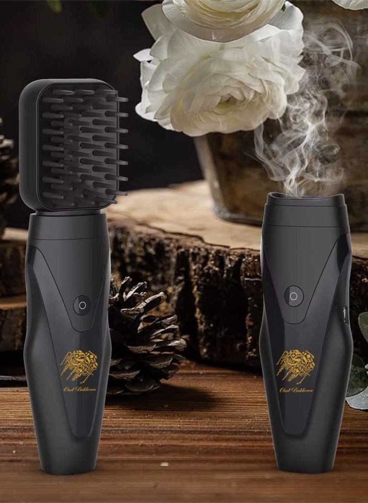 مبخرة شعر مع مشط ناعم وحامل بخور قابل لإعادة الشحن عبر USB - Image 2