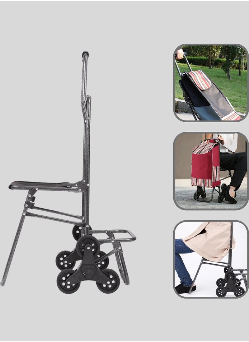 Generic - Foldable Portable Shopping Cart Includes A Seat And 6 Stainless Steel Stair Climbing Wheels - Image 1
