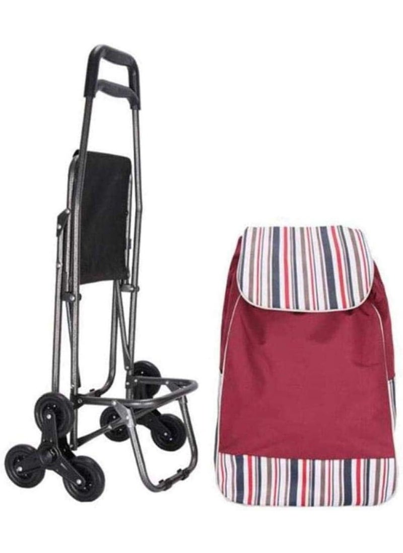 Generic - Foldable Portable Shopping Cart Includes A Seat And 6 Stainless Steel Stair Climbing Wheels - Image 1