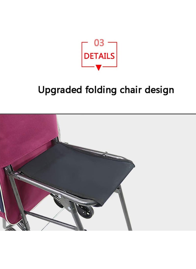 Generic - Foldable Portable Shopping Cart Includes A Seat And 6 Stainless Steel Stair Climbing Wheels - Image 1