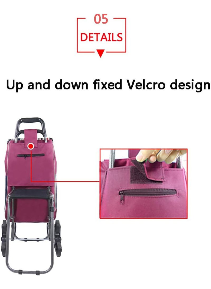Generic - Foldable Portable Shopping Cart Includes A Seat And 6 Stainless Steel Stair Climbing Wheels - Image 1