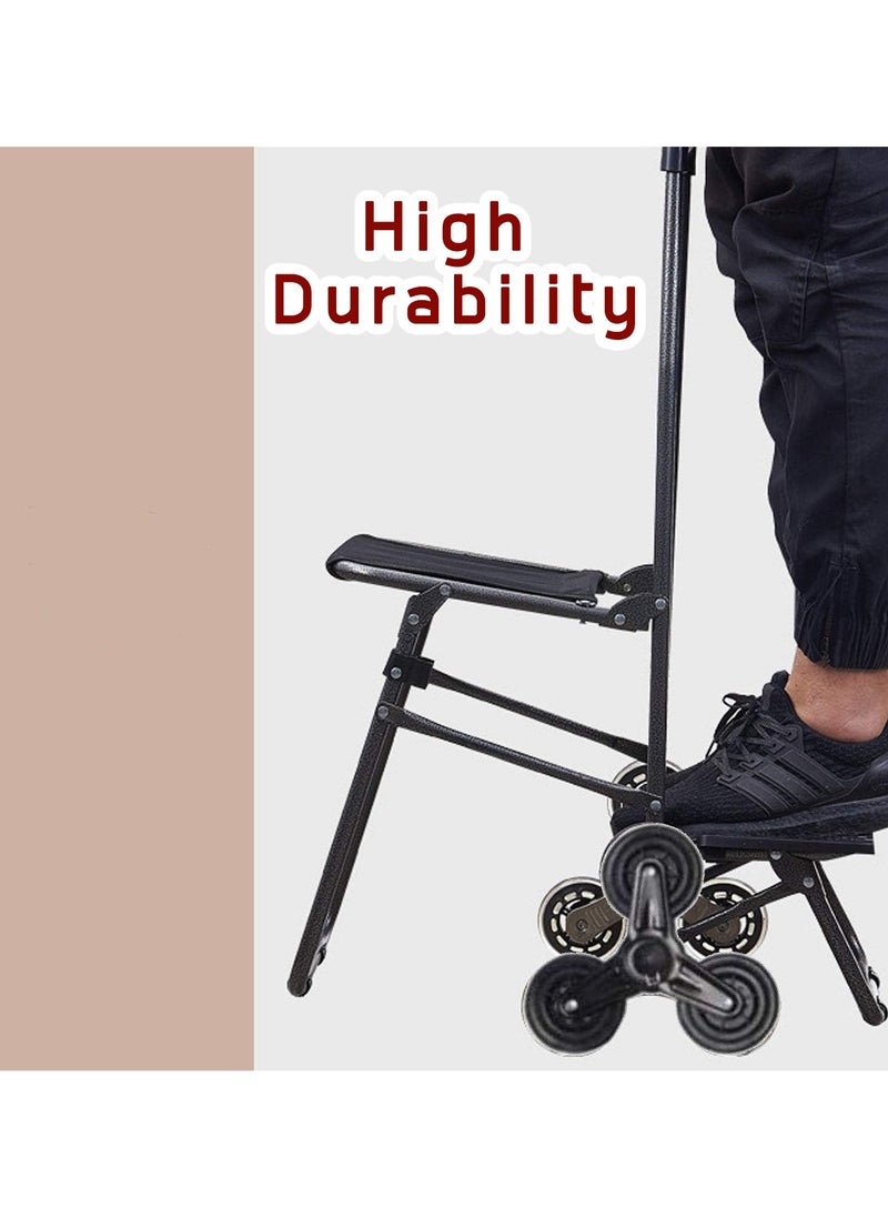 Generic - Foldable Portable Shopping Cart Includes A Seat And 6 Stainless Steel Stair Climbing Wheels - Image 1