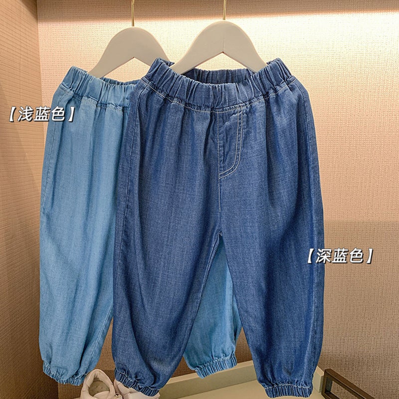 Boys' Anti-Mosquito Pants, Summer Baby Boys' And Girls' Pants, Small Kidsren'S Pants, Autum Thin Imitation Jeans - Image 5
