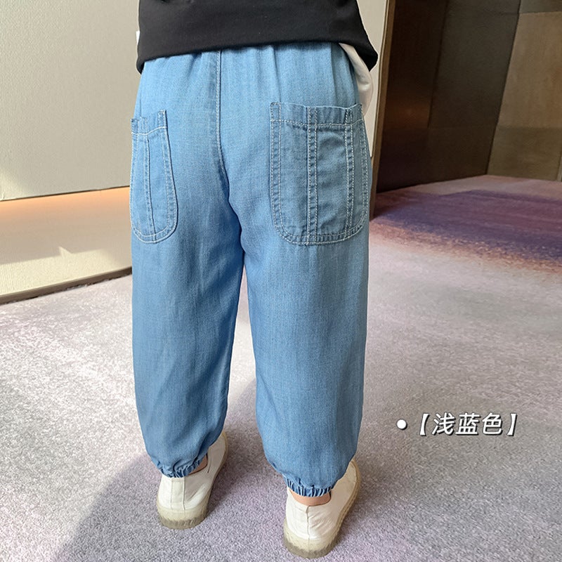 Boys' Anti-Mosquito Pants, Summer Baby Boys' And Girls' Pants, Small Kidsren'S Pants, Autum Thin Imitation Jeans - Image 4