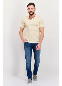 Project Essentials Men Regular Fit Solid Short Sleeve Polo Shirt, Ivory  - Image 4