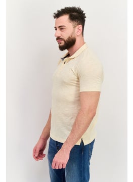 Project Essentials Men Regular Fit Solid Short Sleeve Polo Shirt, Ivory  - Image 2