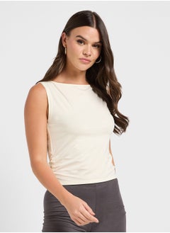 Ginger Basics Boat Neck Fitted Ruched Vest  - Image 1