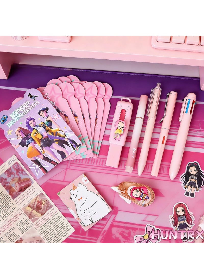 saykfoe 7Pcs Cute Purple Stationery Set for Girls, Kpop Demon Hunter Theme Aesthetic Stationary for School Supplies - Image 3