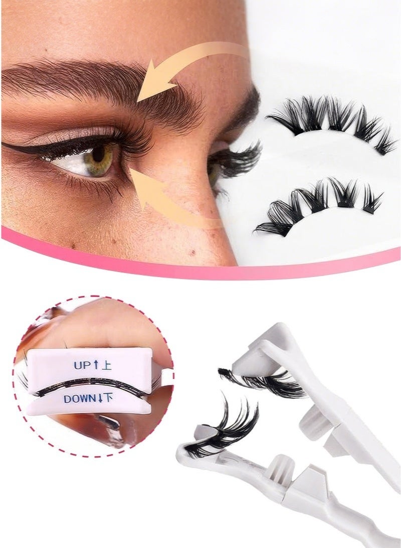 جلامكيت رموش مغناطيسية نصف عيون رموش قابلة لإعادة الاستخدام مع أداة تطبيق لا تحتاج إلى غراء رموش طبيعية المظهر مجموعة رموش سهلة الارتداء والإزالة CT04-8 - Image 4