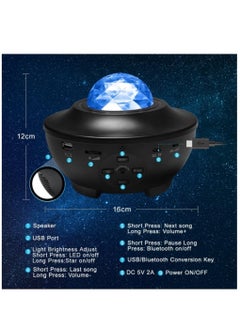 ELTRAZONE LED Starry Sky Projector Rotating Water Waves Projection Lamp, Galaxy Projector Night Light, Bluetooth Starlight Projector Lamp, for Children, Party, Room, Decoration  - Image 5