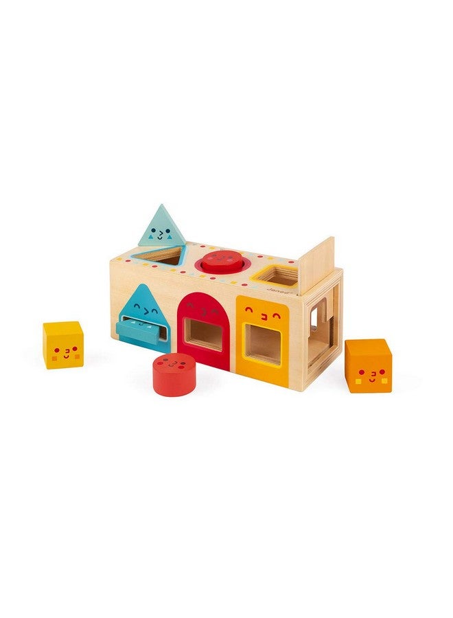 Janod Geometric Shapes 6 pc Wooden Sorting Box - Ages 12+ Months - J05330 - Image 1