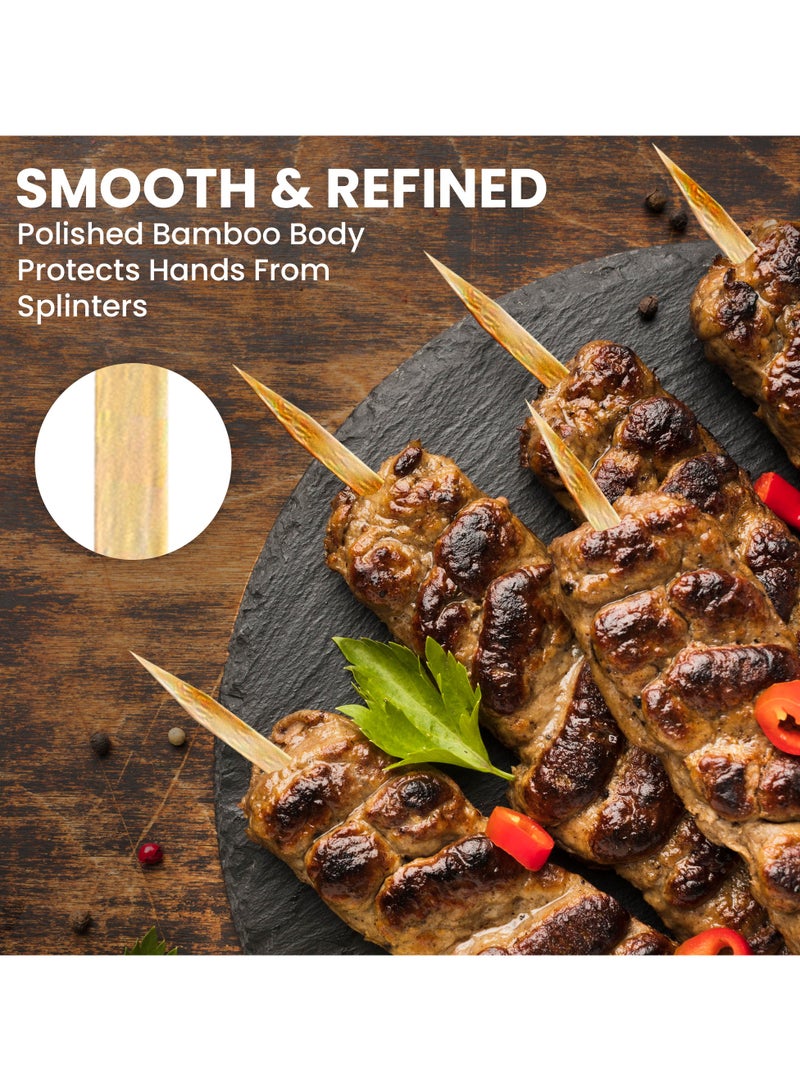 هوت جريل أسياخ بامبو للشواء من هوت جريل (25 قطعة) أعواد خشبية طبيعية آمنة للطعام - مثالية للشواء، الشوي، المقبلات، المأكولات، والكوكتيلات - Image 4