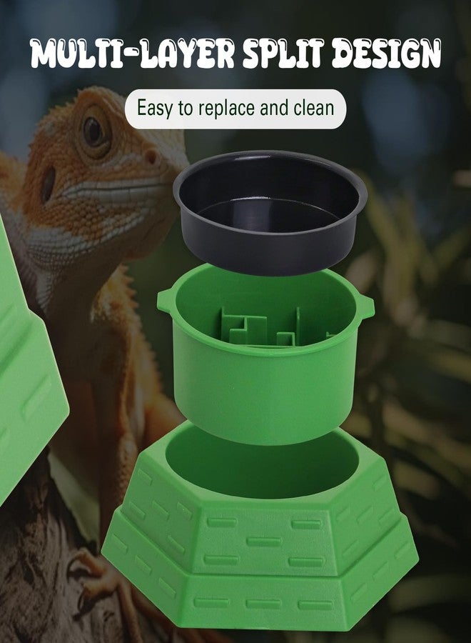 APlayfulBee Reptile Feeder Bowl Worm Dish Anti-Escape Food Dish Bowl with 2PCS Feeding Box, Food Water Feeder for Crested Gecko Lizard Chameleon Pets, Reptile Terrarium Tank Accessories (S) - Image 3