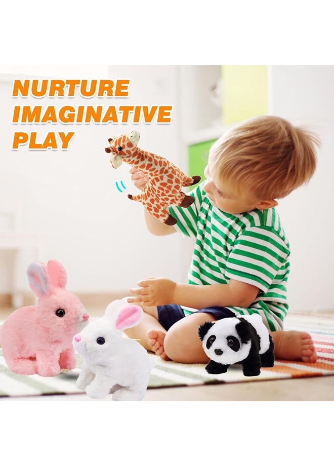 Hopping Rabbit Interactive Electronic Pet Plush Bunny Toy with Sounds and Movements Animated Walking Wiggle Ears Twitch Nose Gift for Toddlers Birthday, Pink - Image 2