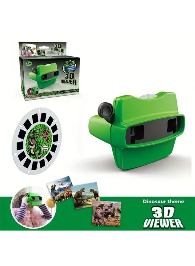 2PCS Set Green 3D Glasses Free Stereoscopic Vision Device Educational Learning Tool Dinosaur Theme Gift - Image 2