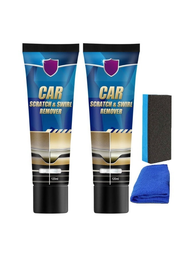 Car Scratch Remover Kit, 2 Pcs 120ml Car Scratch Repair Paste, Scratch Removal Paste for Repairing Car Scratches, Car Maintenance and Refurbishment Paint Scratch Polishing Repair Paste - Image 1