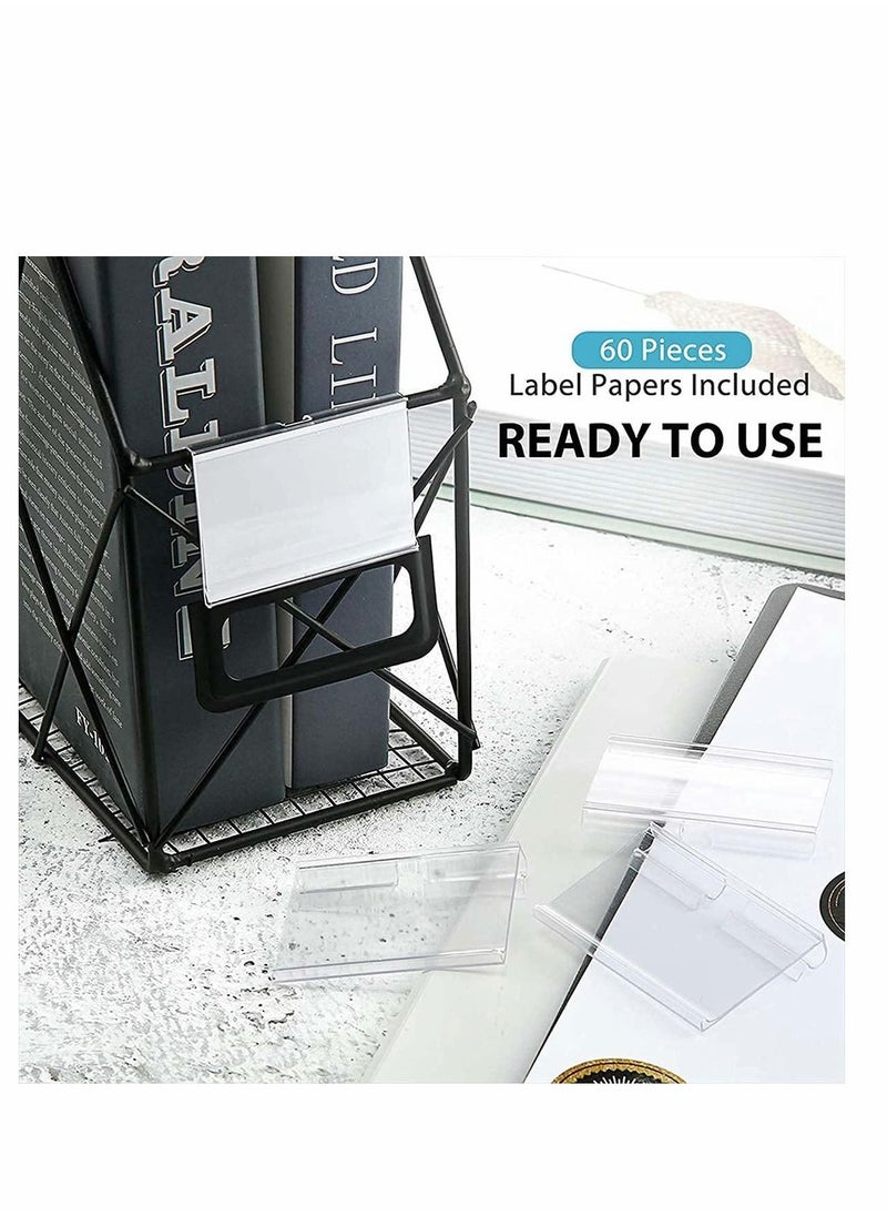 Y&D Plastic Label Holder, Clip on Labels Holders Clear Sign Display Holder Ticket for Classification Mark, Basket Storage Bins 6 x 4.2 cm (100 Pieces)  - Image 5