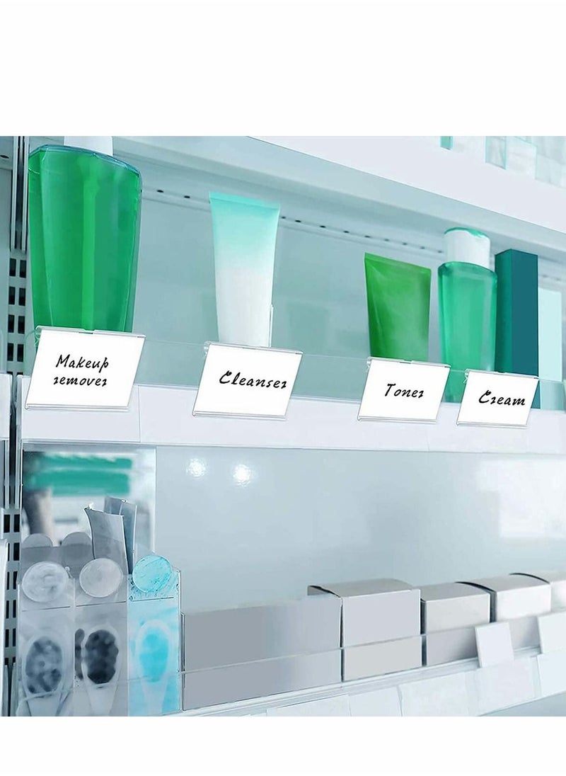 Y&D Plastic Label Holder, Clip on Labels Holders Clear Sign Display Holder Ticket for Classification Mark, Basket Storage Bins 6 x 4.2 cm (100 Pieces)  - Image 3