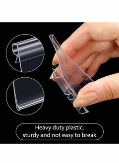 Y&D Plastic Label Holder, Clip on Labels Holders Clear Sign Display Holder Ticket for Classification Mark, Basket Storage Bins 6 x 4.2 cm (100 Pieces)  - Image 2