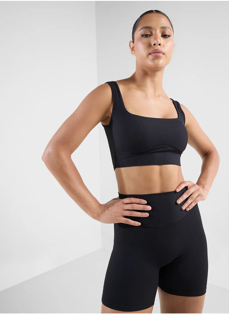 فورورد Seamless Back Cutout Detail Sports Bra