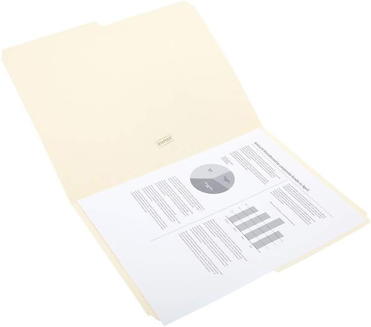 Staples 116855 Manila File Folders Letter 2 Tab Assorted Positions 100Box - Image 3