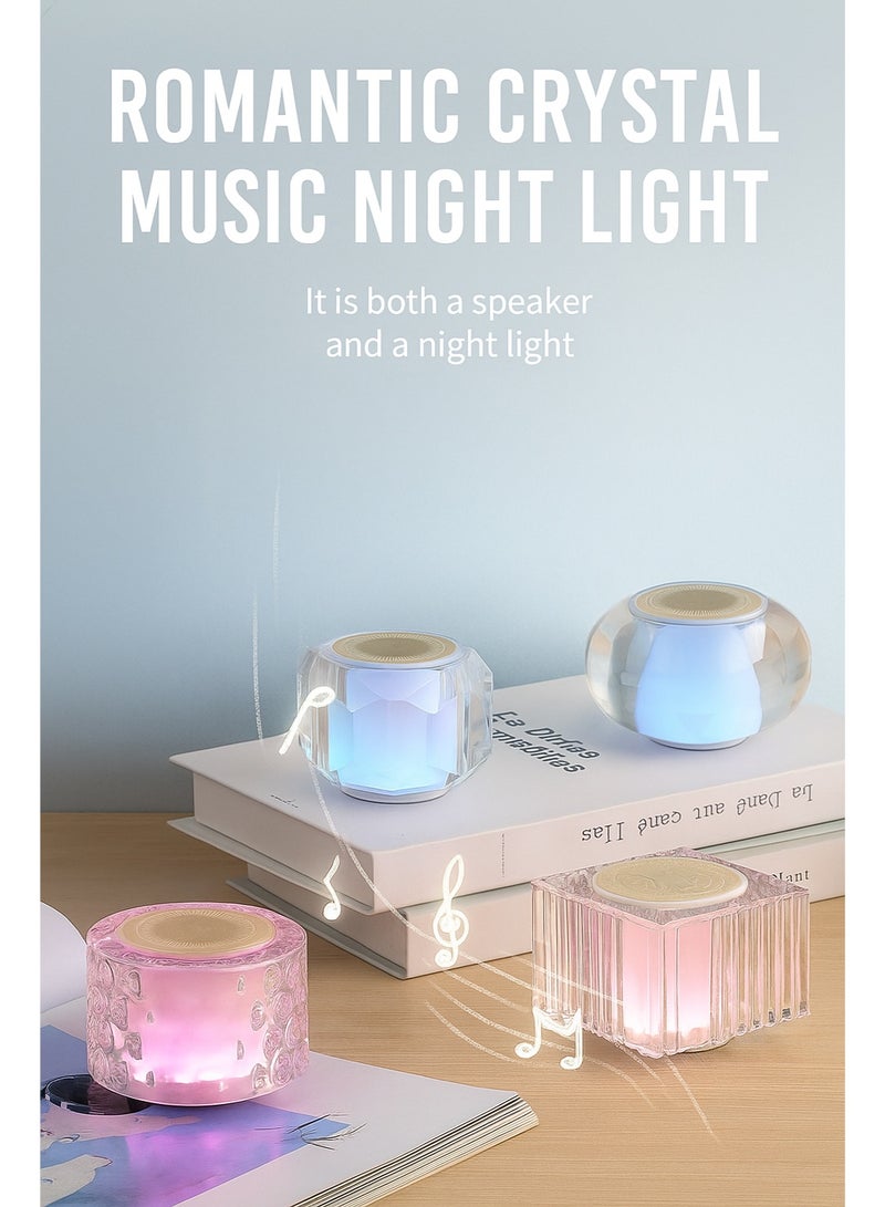 Romantic Crystal Bluetooth Speaker Night Light – 360° Surround Sound, Colorful Ambient Lamp, Portable Gift（Circle）  - Image 4