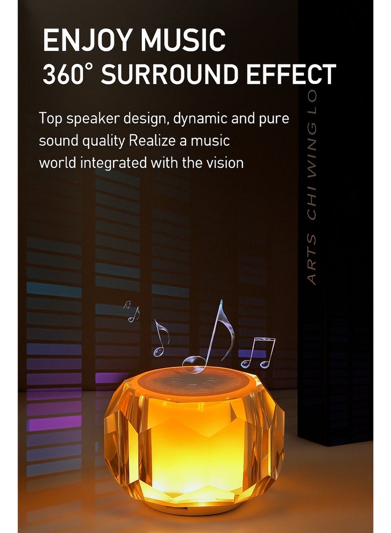 Romantic Crystal Bluetooth Speaker Night Light – 360° Surround Sound, Colorful Ambient Lamp, Portable Gift（Circle）  - Image 2