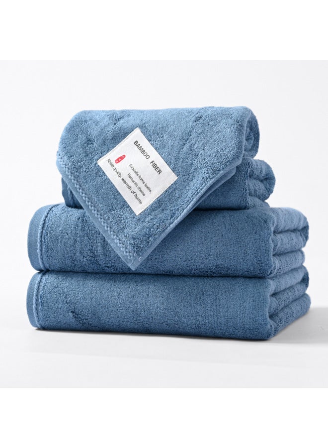 Bamboo Fiber Six-piece Set Plain Water-absorbent Face-washing Tassel Thickened Adult Household Cover Towel