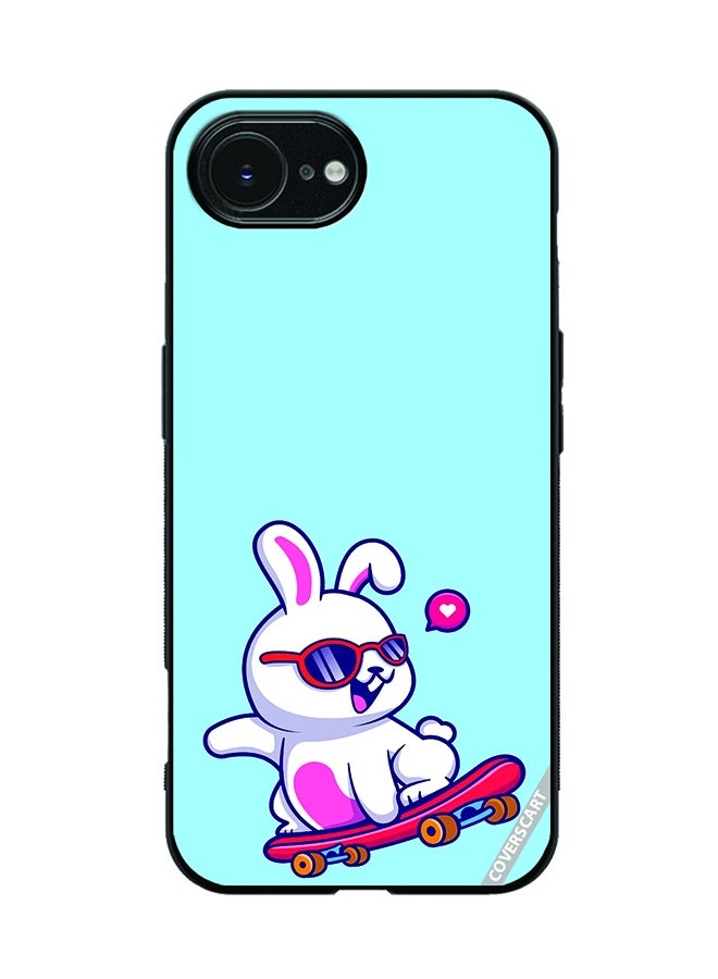 Protective Case Cover For Apple iPhone 16e Cute Rabbit Design Blue