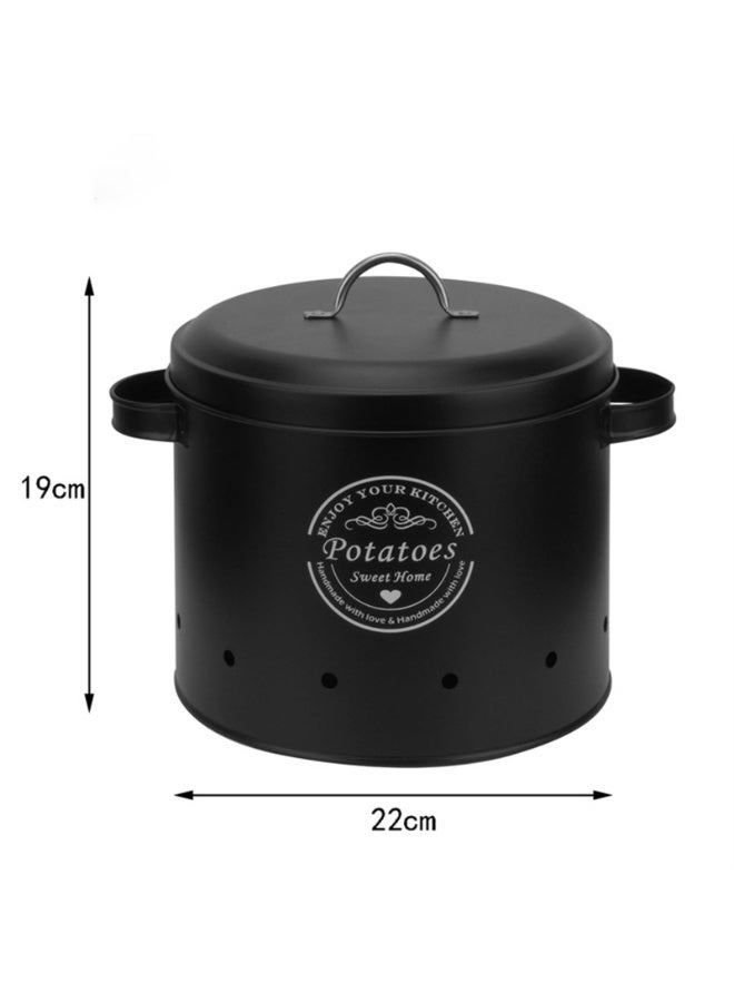 Food Storage Container with Airtight Lids for Vegetables, Potato, Onion & Garlic, Set of 3, Large (Color : Black) - Image 5
