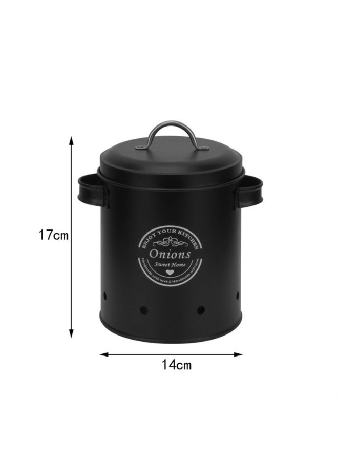 Food Storage Container with Airtight Lids for Vegetables, Potato, Onion & Garlic, Set of 3, Large (Color : Black) - Image 4